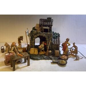 Vintage Fontanini Nativity Village Bakery Addition With Figures 1996 #50150
